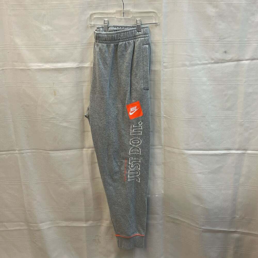 Nike Sportswear JDI Joggers Size L Gray Fleece Sweatpants Just Do It Cuffed